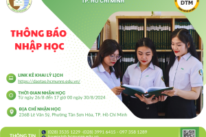THÔNG BÁO NHẬP HỌC ĐẠI HỌC CHÍNH QUY ĐỢT 1 NĂM 2025