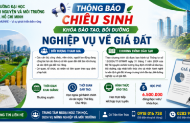 Thông báo về việc chiêu sinh khóa đào tạo, bồi dưỡng  nghiệp vụ về giá đất