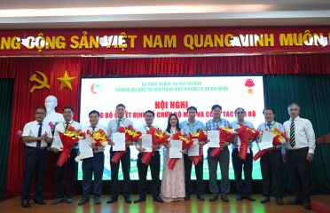 Hội nghị công bố quyết định tổ chức bộ máy và công tác cán bộ tại Trường Đại học Tài nguyên và Môi trường TP. Hồ Chí Minh