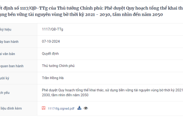 Phê duyệt Quy hoạch tổng thể khai thác, sử dụng bền vững tài nguyên vùng bờ thời kỳ 2021 - 2030, tầm nhìn đến năm 2050