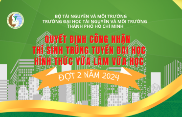 Quyết định công nhận danh sách thí sinh trúng tuyển đại học Hình thức vừa làm vừa học – Đợt 2 Năm 2024