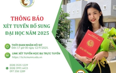 THÔNG BÁO XÉT TUYỂN BỔ SUNG ĐẠI HỌC HỆ CHÍNH QUY NĂM 2025