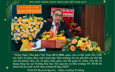 Thư chúc mừng Ngày Nhà giáo Việt Nam 20/11 của Hiệu trưởng Trường ĐH Tài nguyên và Môi trường TP. HCM