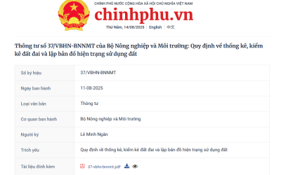 Thông tư số 37/VBHN-BNNMT của Bộ Nông nghiệp và Môi trường: Quy định về thống kê, kiểm kê đất đai và lập bản đồ hiện trạng sử dụng đất