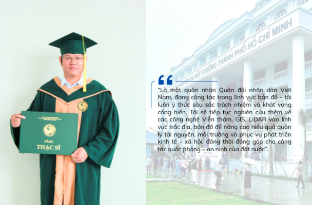Mang khát vọng tuổi trẻ phụng sự Tổ quốc – Câu chuyện của Tân Thủ khoa Thạc sĩ Kỹ thuật Trắc địa – Bản đồ Nguyễn Tiến Dũng tại HCMUNRE