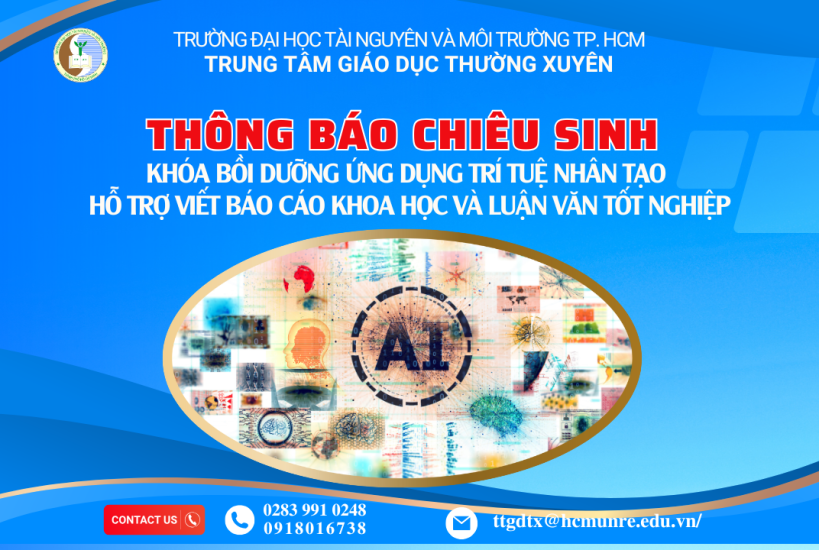 Thông báo chiêu sinh khóa bồi dưỡng ứng dụng trí tuệ nhân tạo hỗ trợ viết báo cáo khoa học và luận văn tốt nghiệp