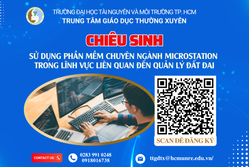 Chiêu sinh lớp bồi dưỡng sử dụng  phần mềm chuyên ngành Microstation trong lĩnh vực liên quan đến quản lý đất đai.