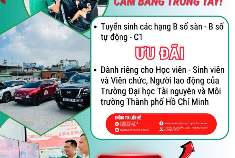 Thông báo V/v chiêu sinh các lớp đào tạo lái xe.